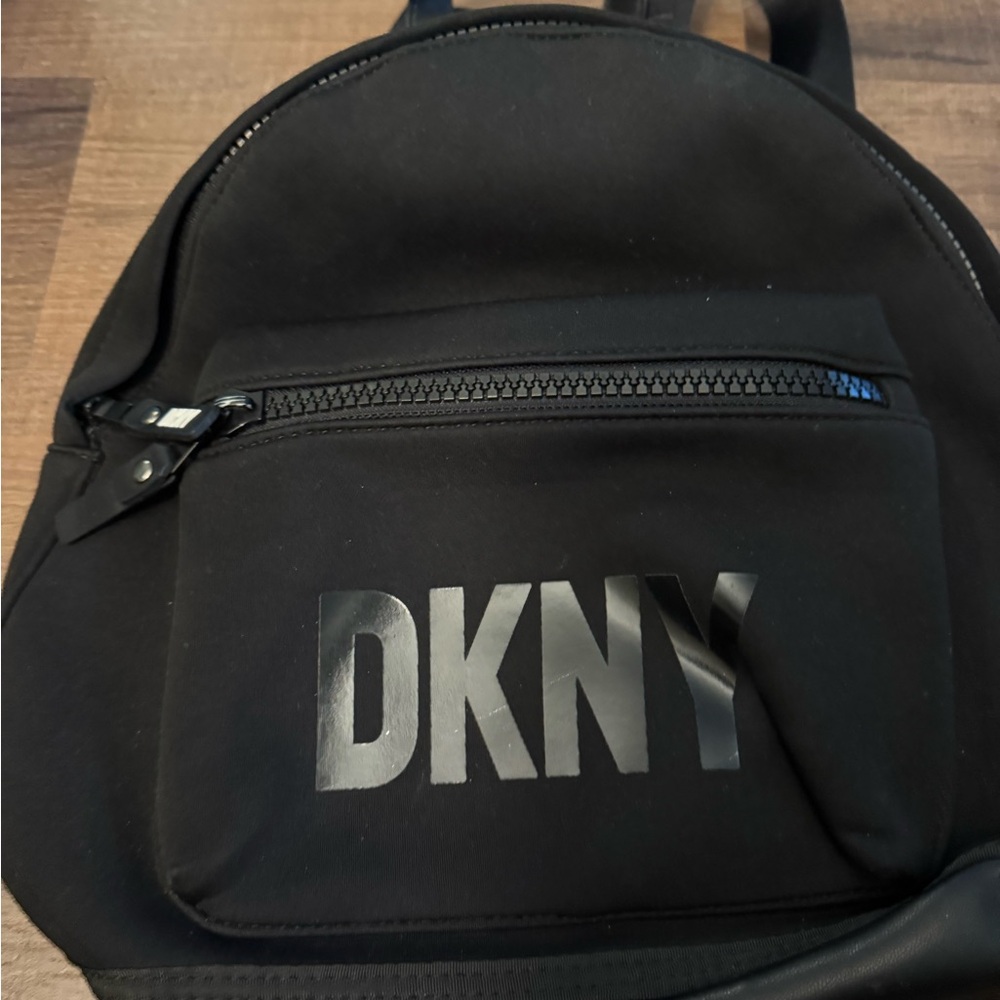 DKNY Black Backpack with Logo Accent